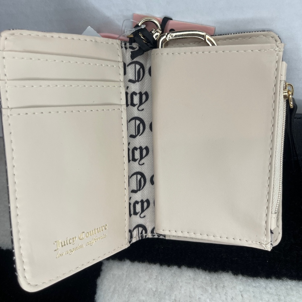 Juicy Couture  MODERN CHIC TAB CARD  WALLET Black Beige Brand New With Tags - Picture 9 of 10